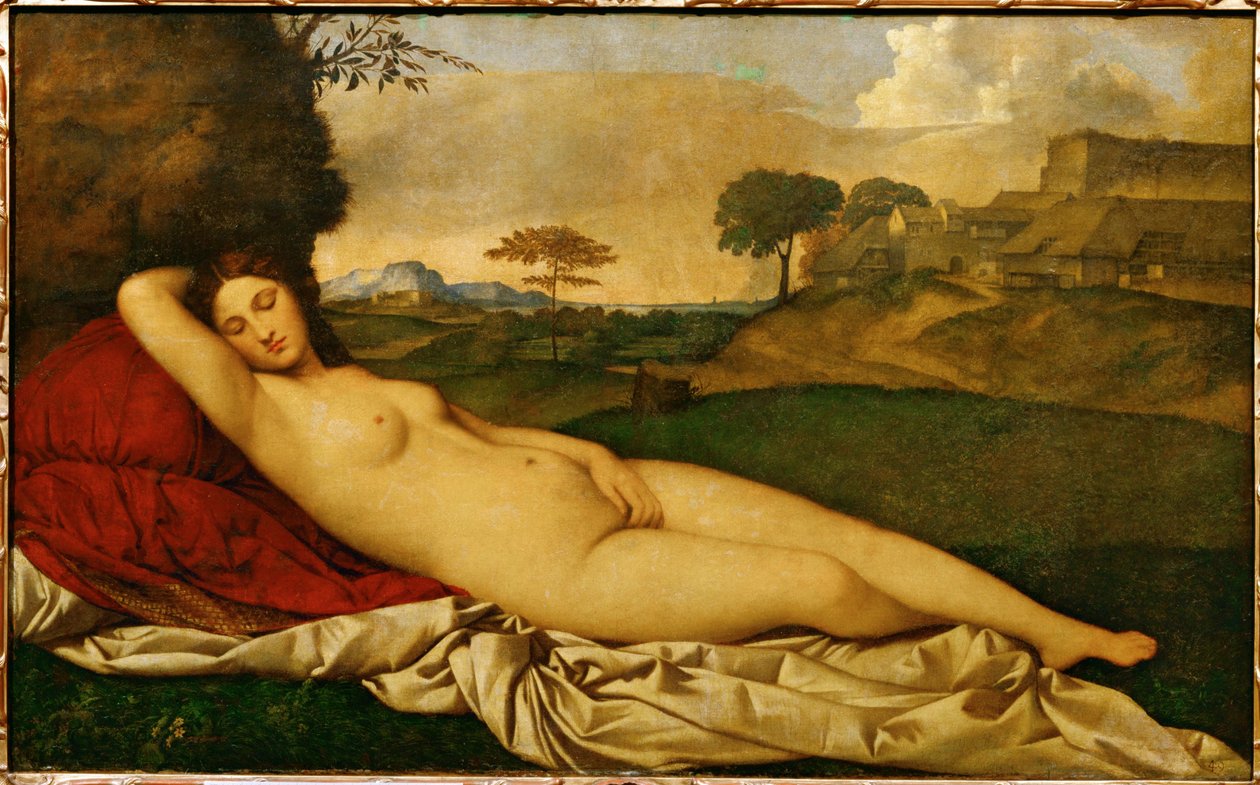 Śpiąca Wenus (olej na płótnie) autorstwa (1476/8-1510) Giorgione