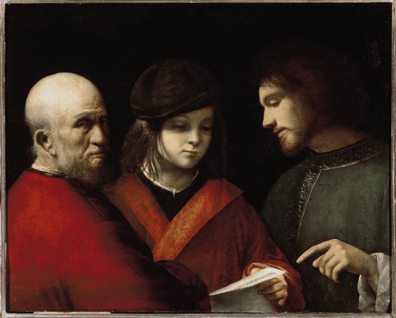 Trzy wieki człowieka - Trzy stany człowieka - Olej na desce, ok. 1500 autorstwa Giorgione