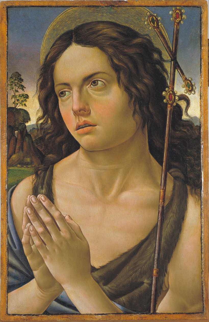 Saint Jean le Baptiste - Saint John the Baptist - Peinture de Raffaellino Capponi, dit Raffaellino del Garbo lub Raffaele dei Carli (1466-1524) - c. 1505 - Tempera na panelu - 47x30.7 - Museu Nacional d