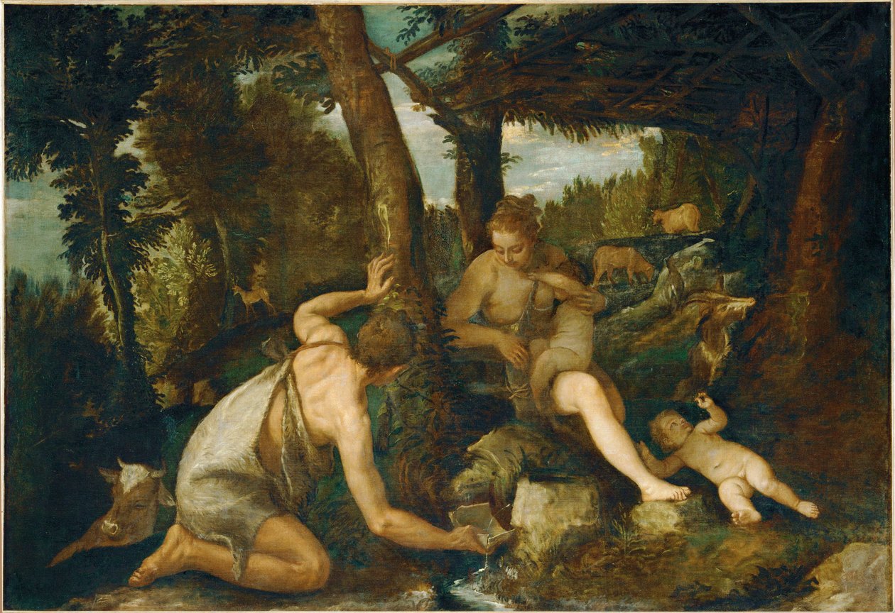 Adam i Ewa po wygnaniu z raju (obraz na płótnie) autorstwa (1528-88) Veronese