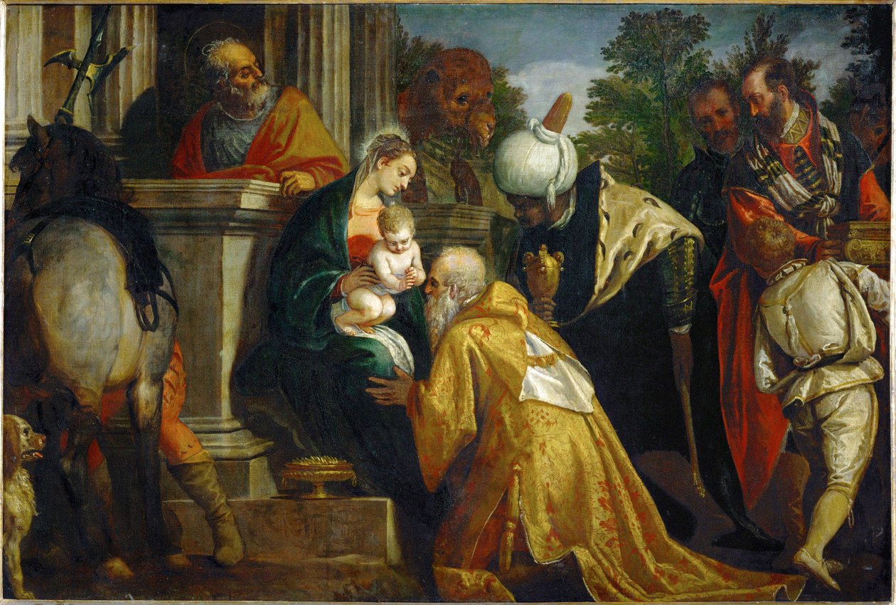 Pokłon Trzech Króli ... (obraz na płótnie) autorstwa (1528-88) Veronese