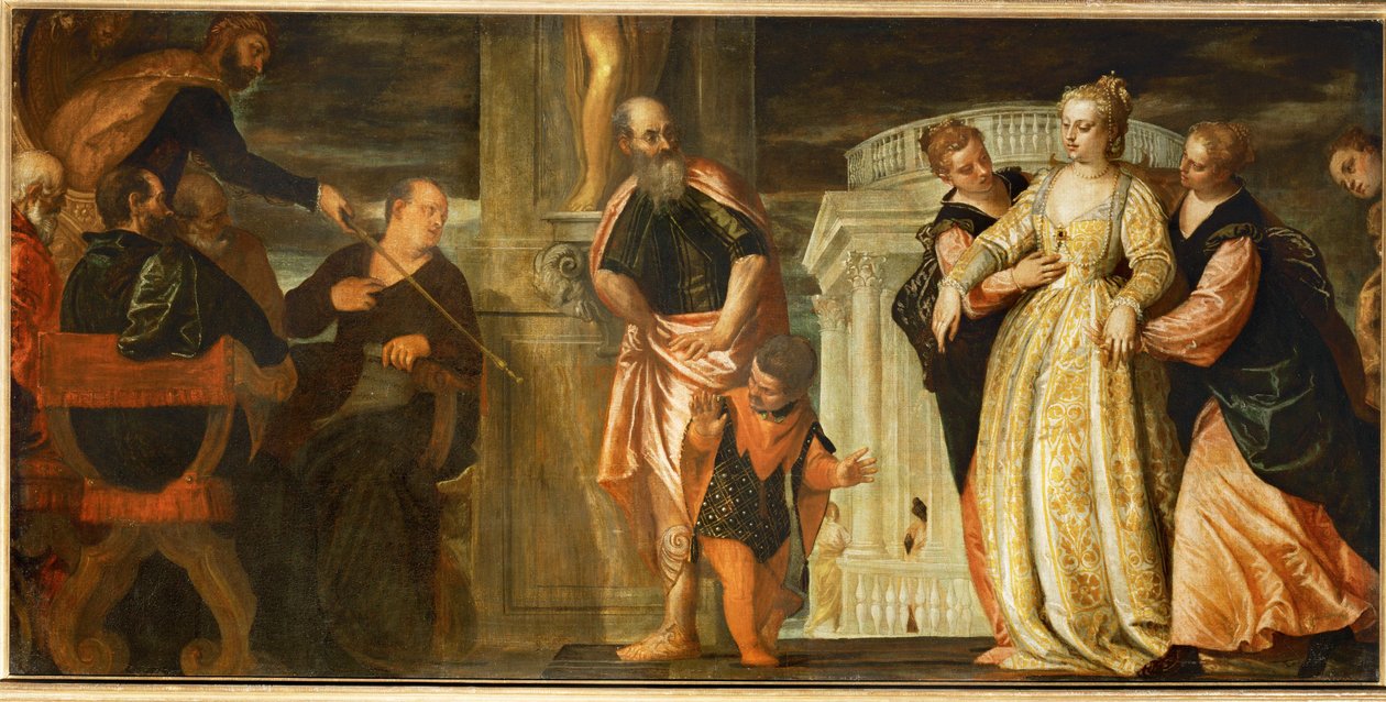 Estera przed Aswerusem (obraz na płótnie) autorstwa (1528-88) Veronese