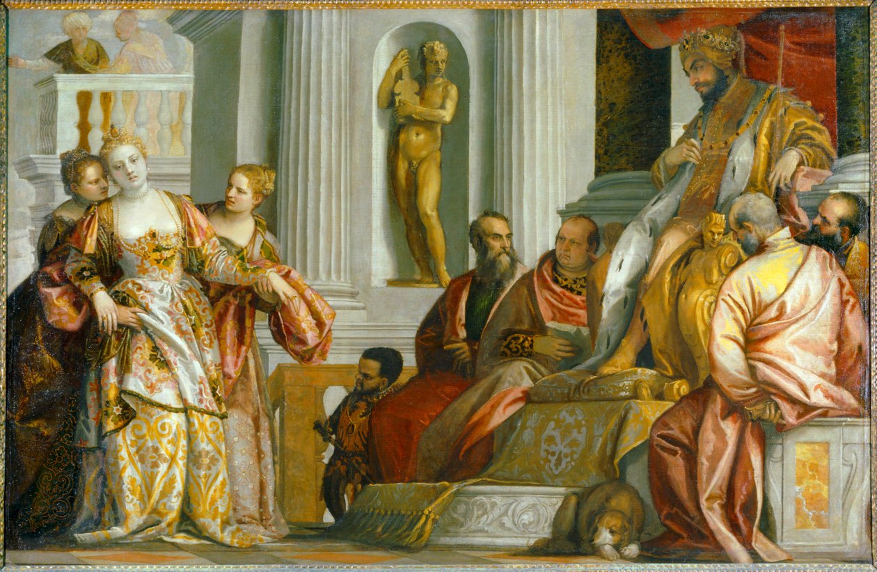 Estera przed królem Aswerusem ... autorstwa (1528-88) Veronese