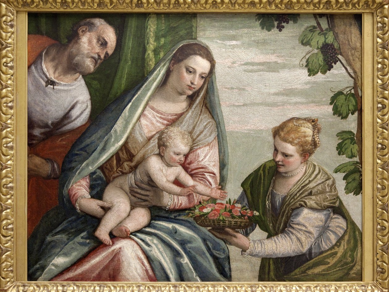 Święta Rodzina ze św. Dorothee, obraz olejny na płótnie autorstwa Paolo Caliari dit Veronese (1528-1588). Fotografia, KIM Youngtae, Bordeaux, Musee des beaux arts de Bordeaux. autorstwa Veronese