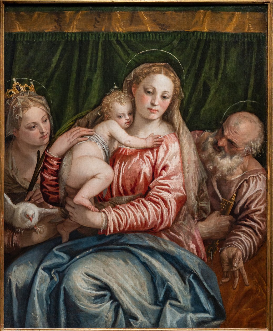 Madonna z Dzieciątkiem Jezus między św. Katarzyną z Alessandrii a Piotrem, fragment autorstwa (1528 88) Veronese