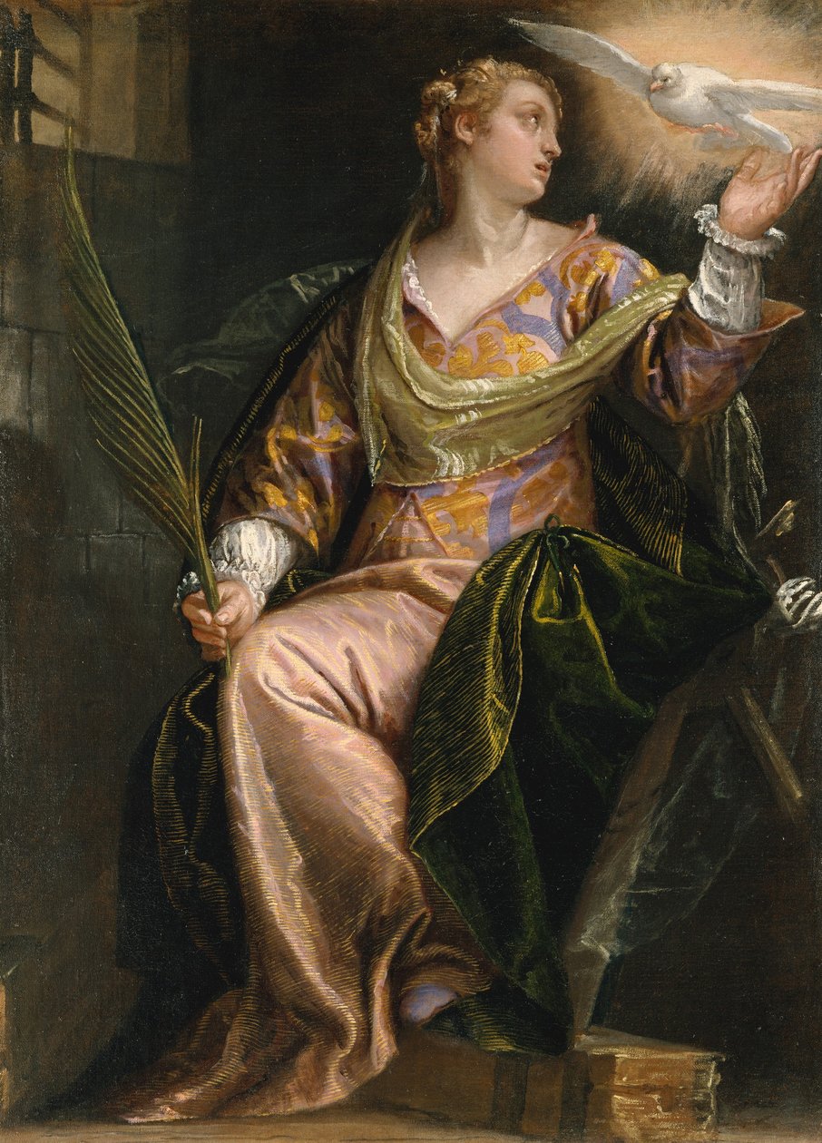 Święta Katarzyna Aleksandryjska w więzieniu, ok. 1580-5 (olej na płótnie) autorstwa Veronese