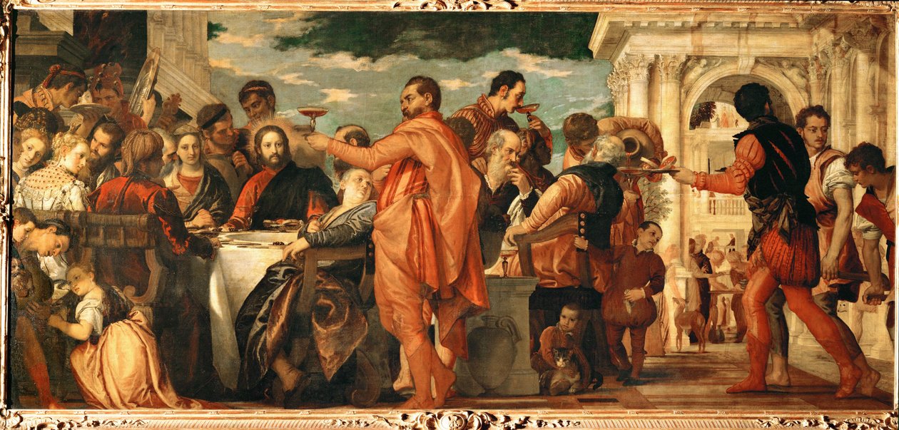 Wesele w Kanie Galilejskiej (obraz na płótnie) autorstwa (1528-88) Veronese