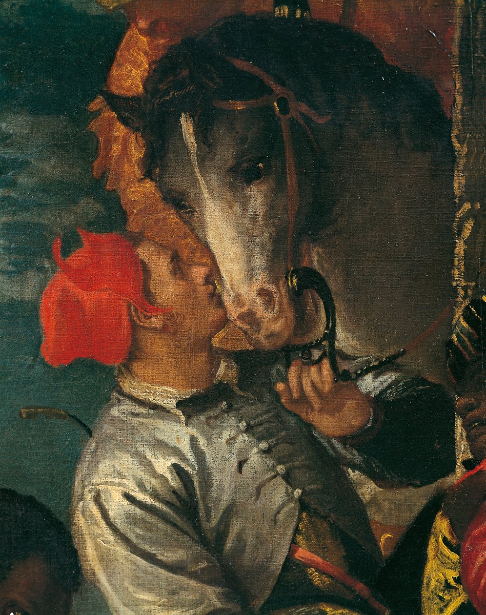 Postać pana młodego, fragment z Pokłonu Trzech Króli, pędzla Paolo Caliari znanego jako Veronese (1528-1588), olej na płótnie, 355x320 cm autorstwa (1528 88) Veronese