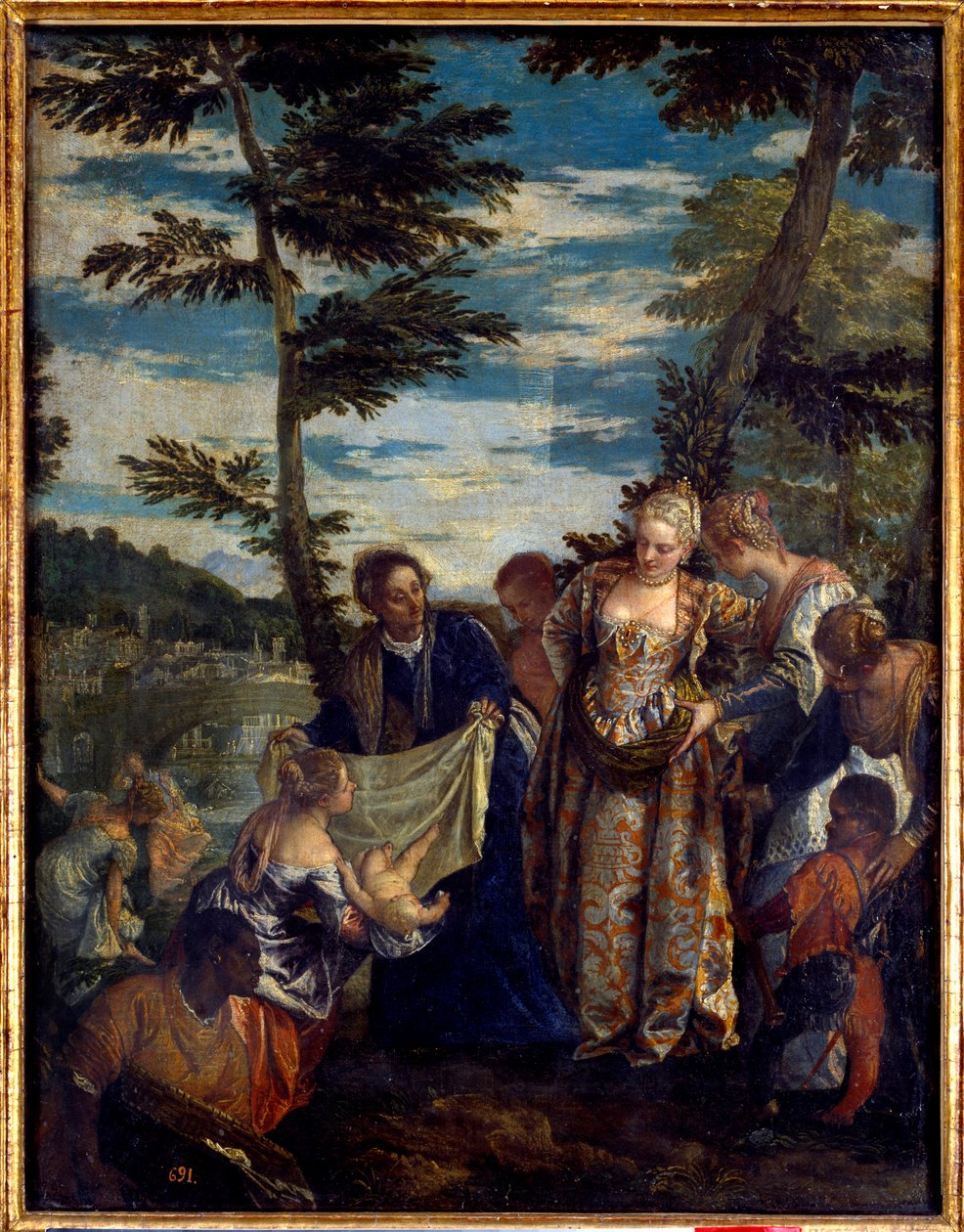 Mojżesz oszczędza wodę. Obraz Paolo Veronese (1528-1588) autorstwa Veronese