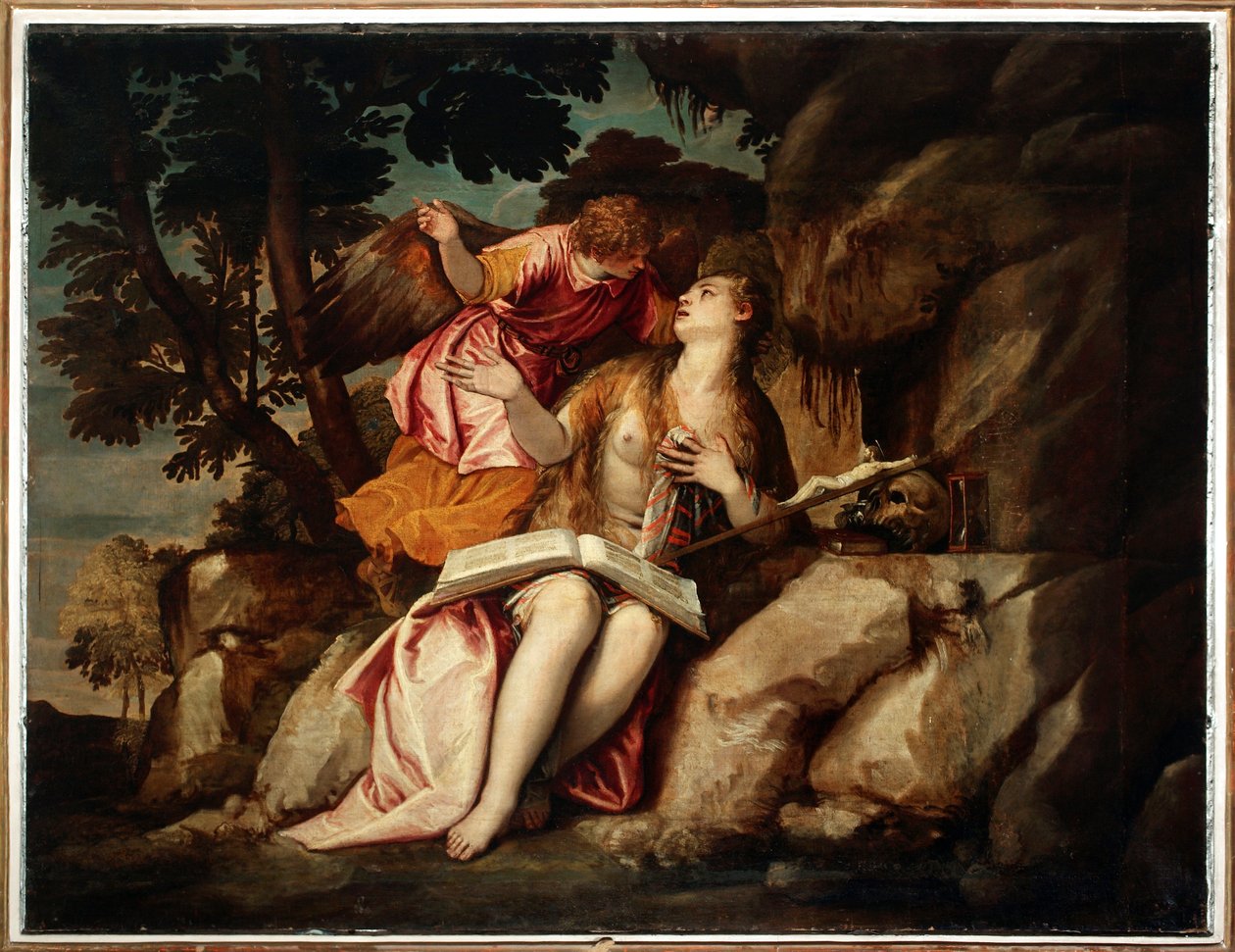 Przedstawienie Marii Magdaleny z Aniołem (Malarstwo autorstwa Veronese
