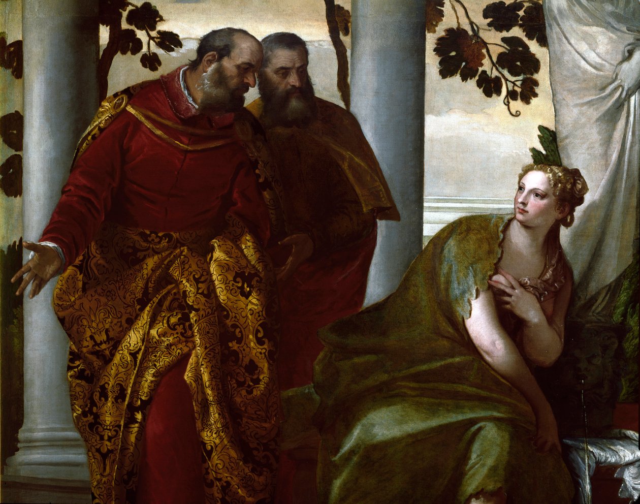 Suzanne i starcy, szczegół. Obraz Paolo Caliari dit Paolo Veronese (1528-1588) autorstwa Veronese