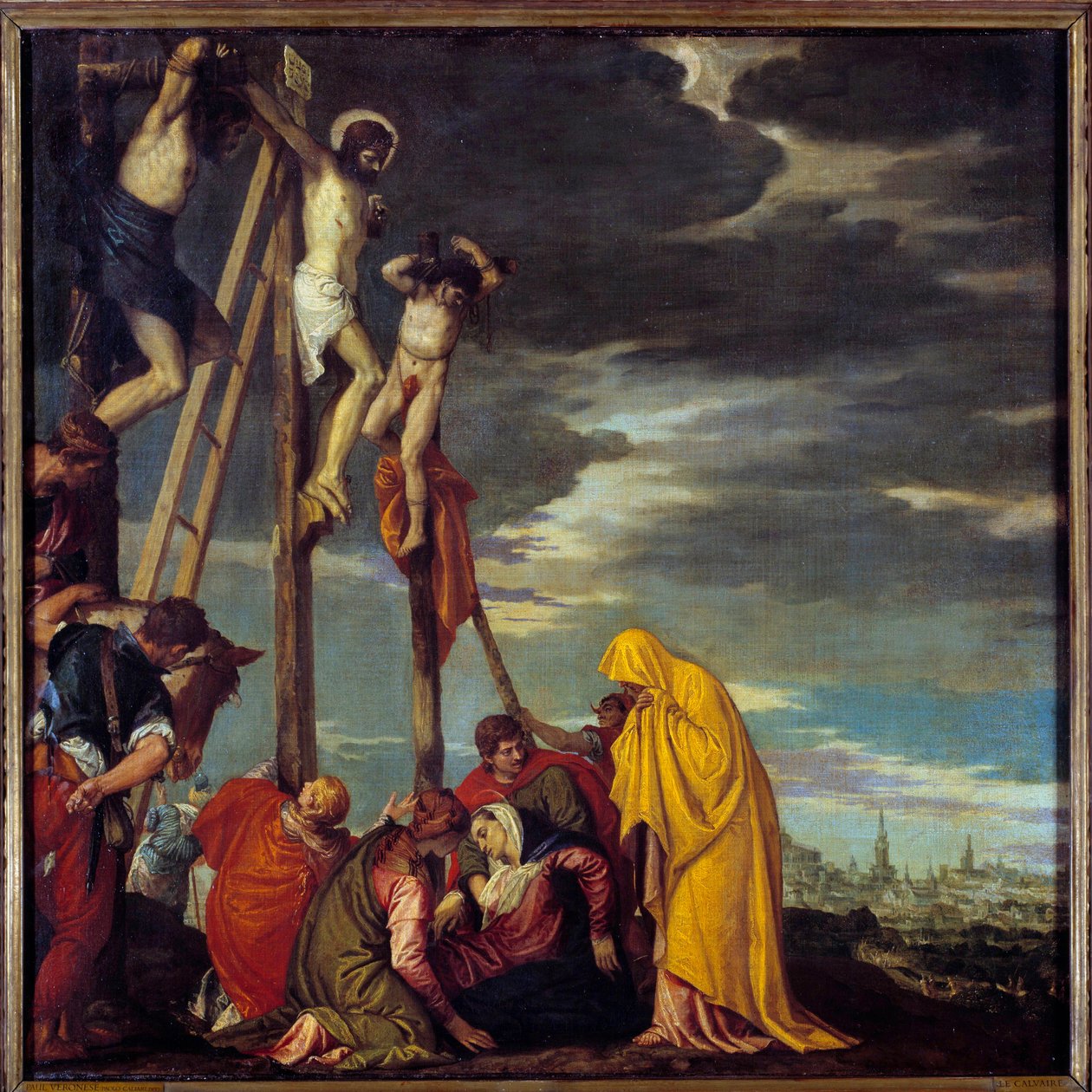 Obraz Kalwaria autorstwa Paolo Caliari dit Paolo Veronese (1528-1588) XVI-wieczne słońce. 1,02x1,02 m² autorstwa Veronese