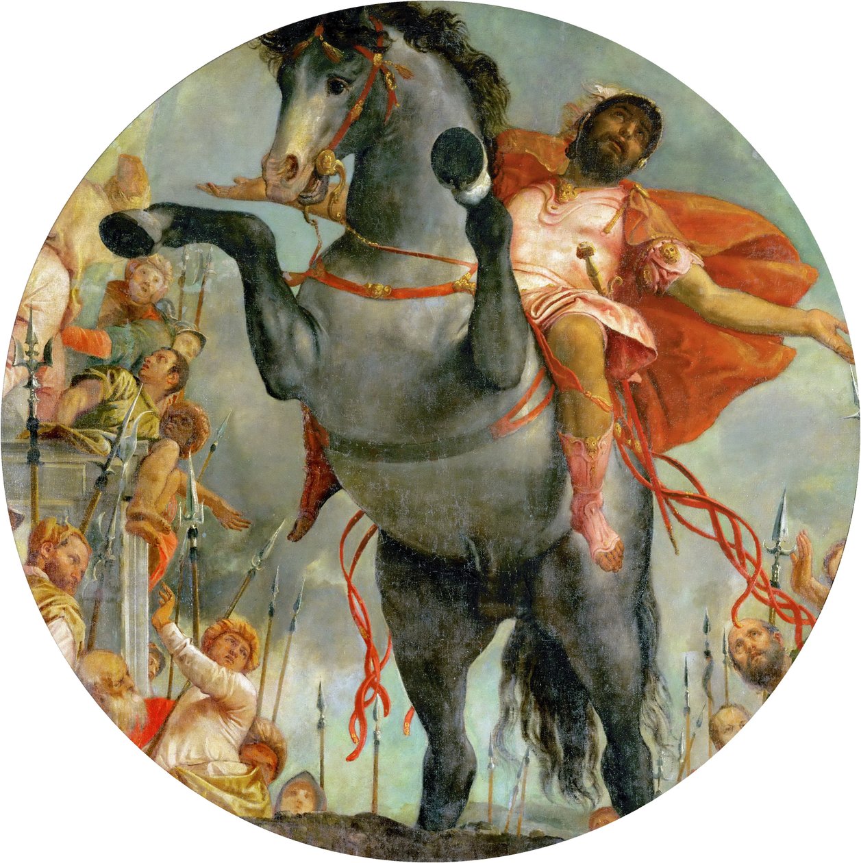 Ofiarna śmierć Marka Curtiusa, ok. 1550-2 (olej na płótnie) autorstwa Veronese