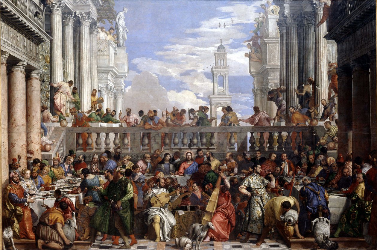 Wesele Kany (Cud przemiany wody w wino przez Veronese autorstwa Veronese