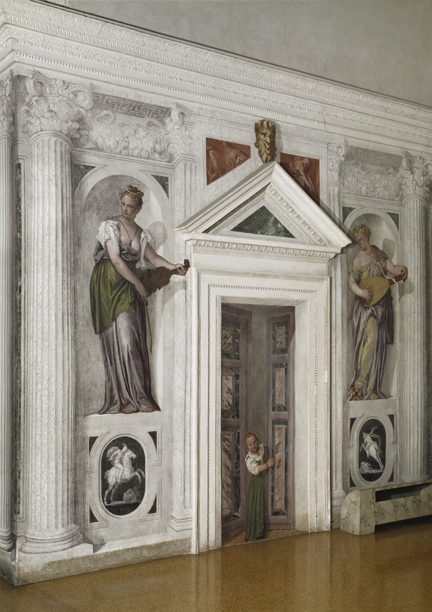Widok sali krzyżowej (sala krzyżowa), ok. 1561 (fresk) autorstwa Veronese