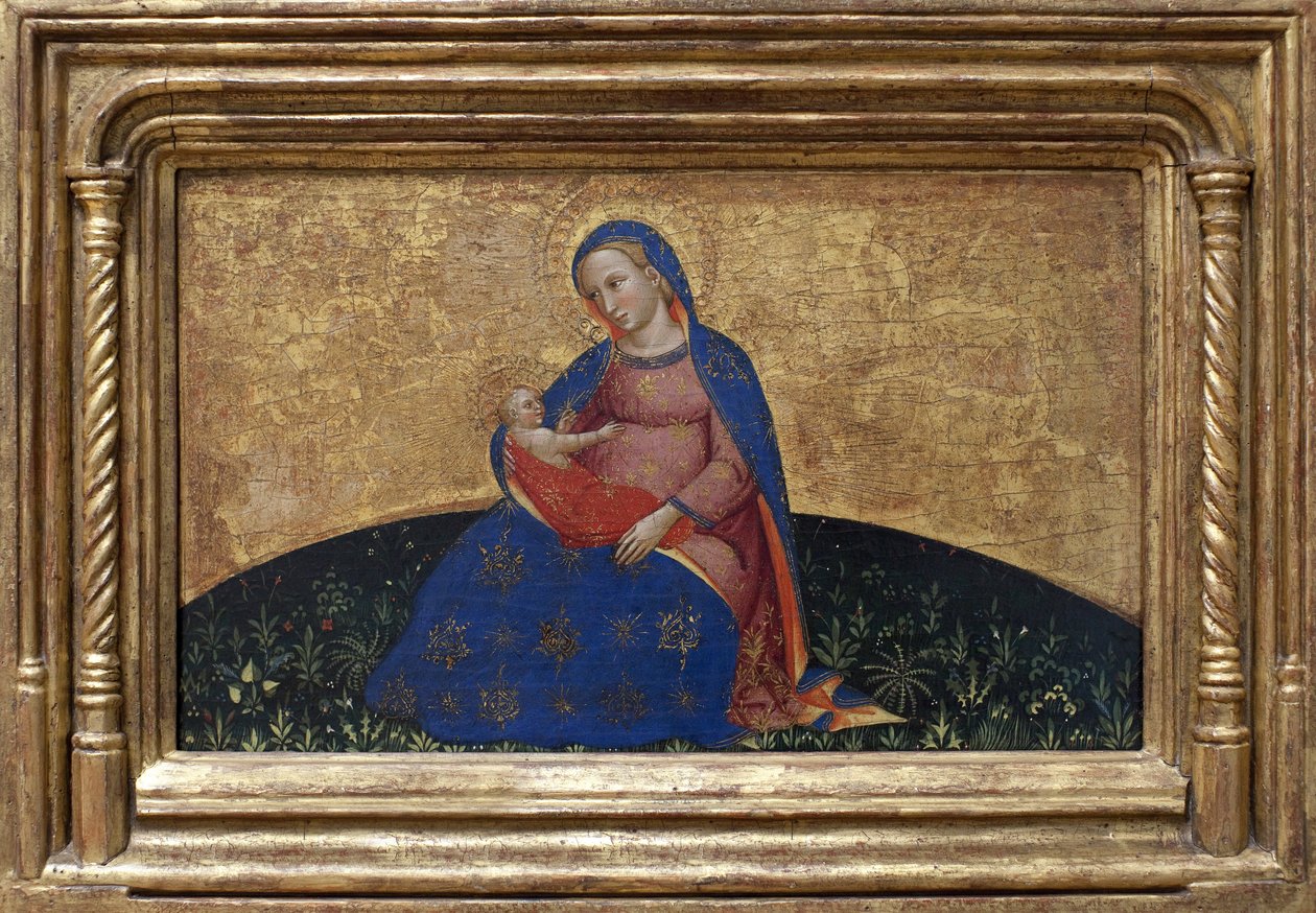 Madonna pokory. Obraz Giovanniego Da Bologna (czynna druga połowa XIV w.) tempera na topoli, ok. 1395 r. Sztuka włoska autorstwa Giambologna