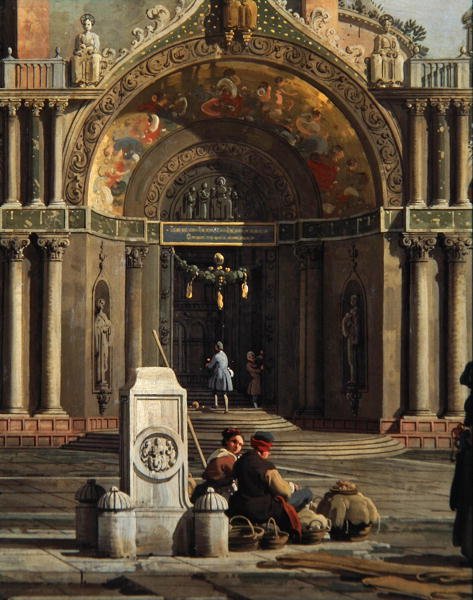 Fragment Capriccio kościoła (olej na płótnie) autorstwa Canaletto