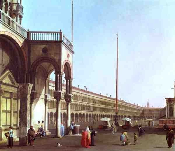 Piazza di San Marco z Pałacu Dożów (olej na płótnie) autorstwa Canaletto