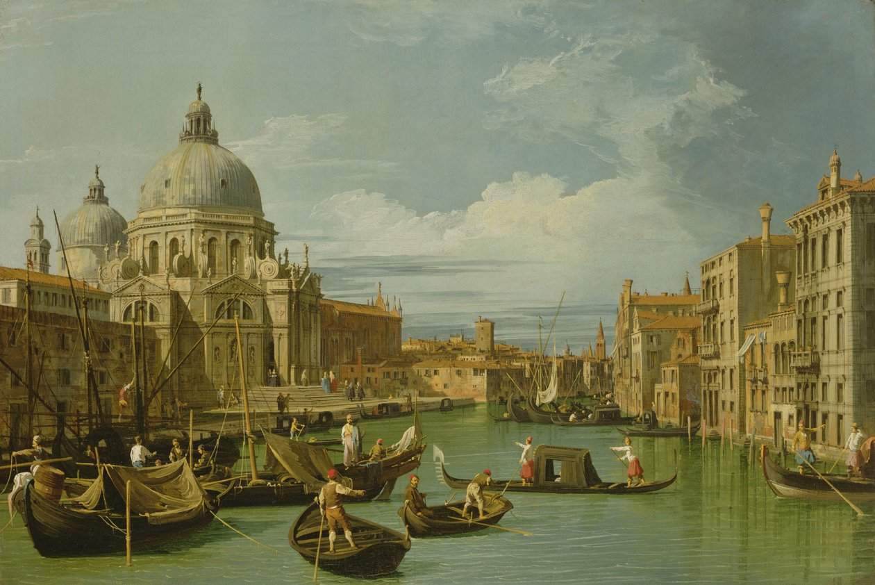 Wejście na Canal Grande, Wenecja, ok. 1730 (olej na płótnie) autorstwa Canaletto