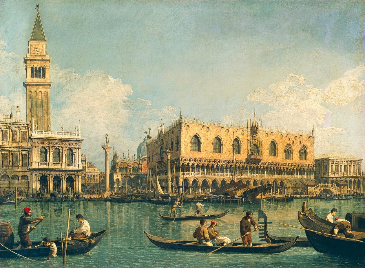 Molo Bacino di San Marcosta helatorstaina, Giovanni Antonio Canal, tunnetaan nimellä Canaletto (1697-1768), Öljy kankaalle, 53,5x71 cm, 1730-1735puola autorstwa (1697 1768) Canaletto