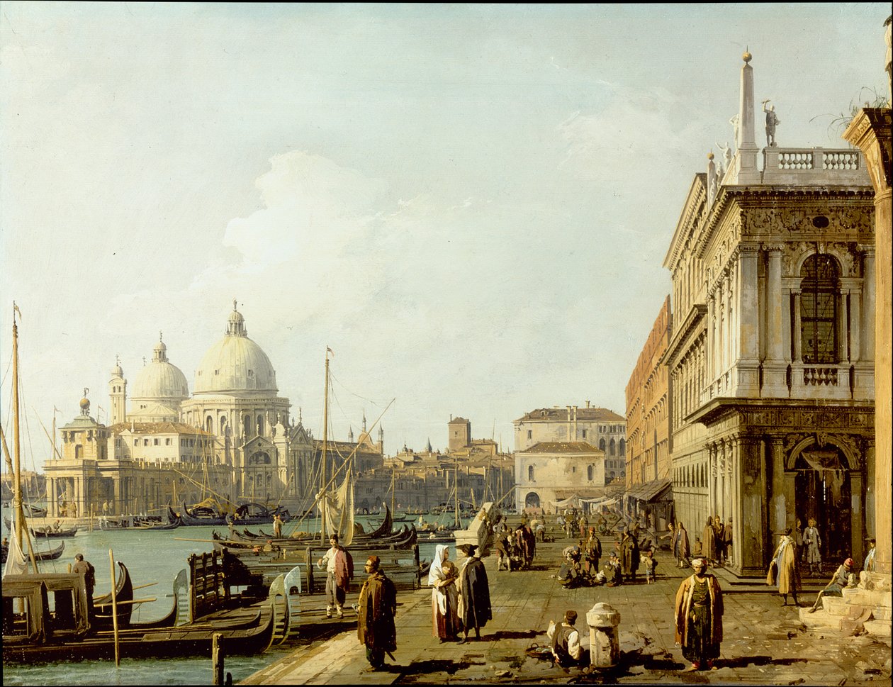 Wenecja: widok na Santa Maria della Salute i Wielki Kanał z Piazzetta (olej na miedzi) autorstwa Canaletto