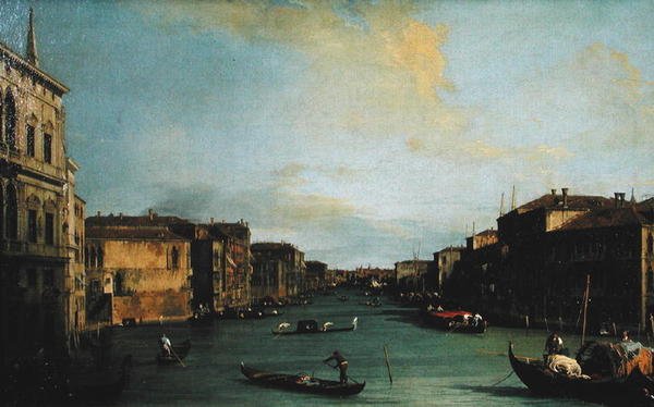 Widok na Canal Grande z mostu Rialto autorstwa Canaletto