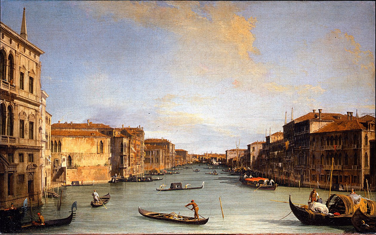 Vue du Grand Canal (Wenecja, Włochy) (Widok na Canal Grande) - Obraz Giovanniego Antonio Canal dit Canaletto (1697-1768), olej na płótnie (45x73 cm) autorstwa Canaletto