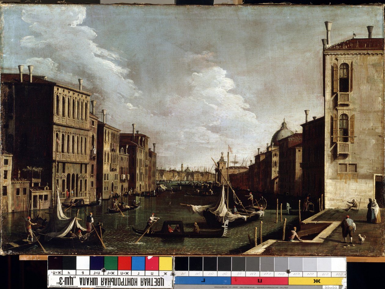 „Widok na Canal Grande w Wenecji” (Wenecja) Obraz Giovanniego Antonio Canal detto il Canaletto (1697-1768). XVIII-wieczne Muzeum Sztuk Pięknych Mikalojusa Konstantinasa Ciurlionisa, Kowno, Litwa autorstwa Canaletto