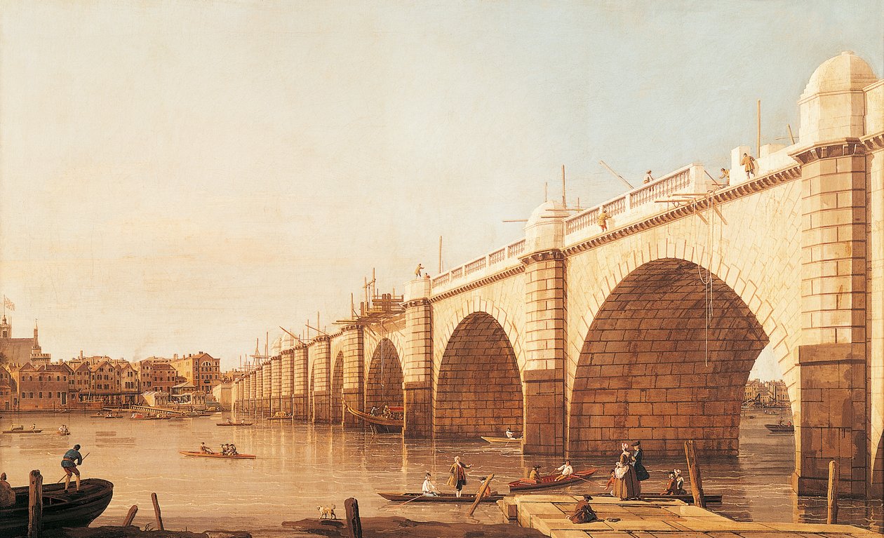 Most Westminsterski w budowie, autorstwa Giovanniego Antonio Canal, znanego jako Canaletto (1697-1768), olej na płótnie autorstwa (1697 1768) Canaletto
