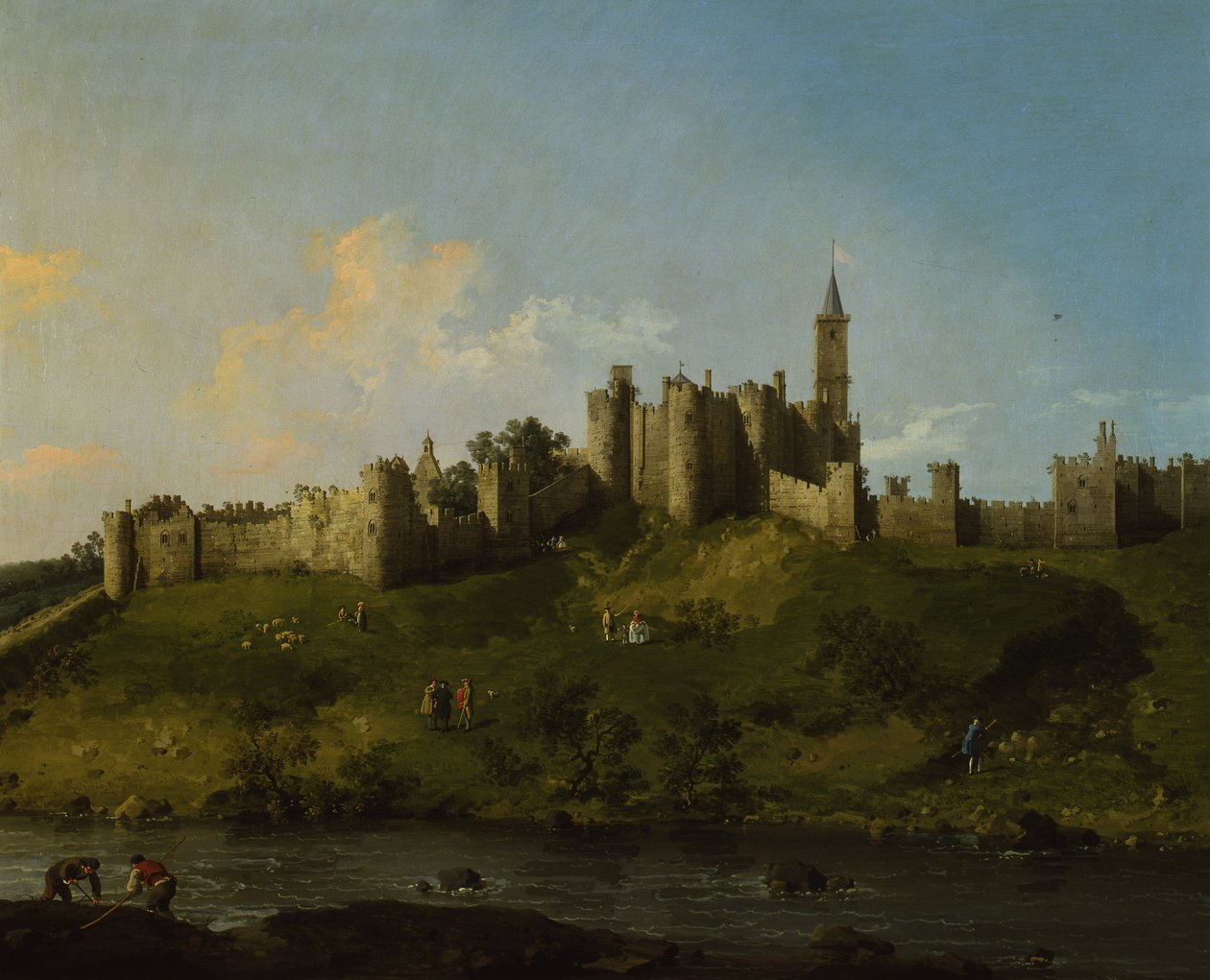 Widok na zamek Alnwick autorstwa Canaletto