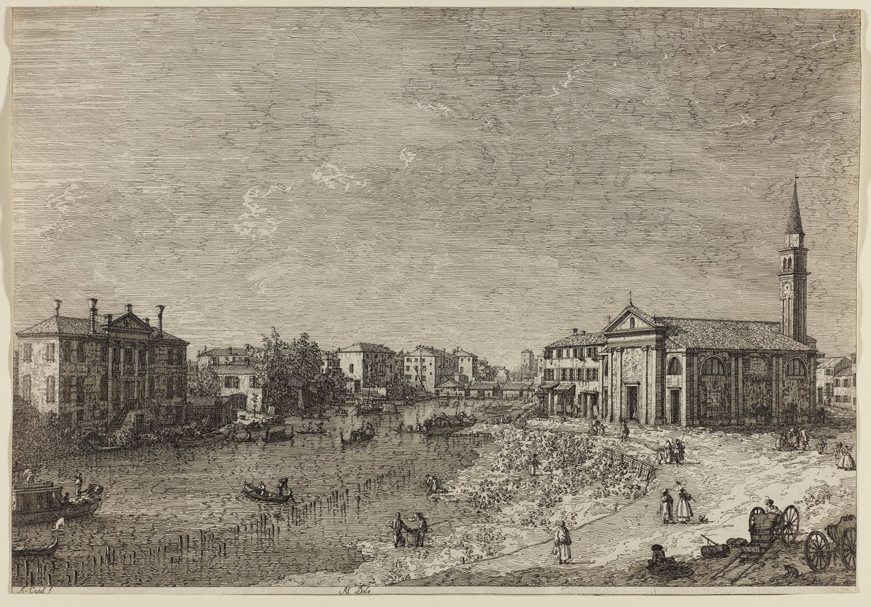 Al Dolo (akwaforta na papierze czerpanym) autorstwa Canaletto