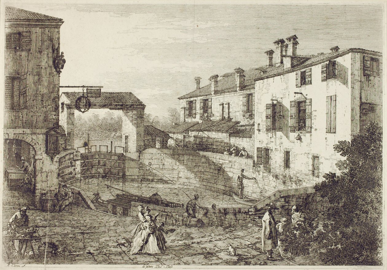 Brama Dolo (akwaforta) autorstwa Canaletto