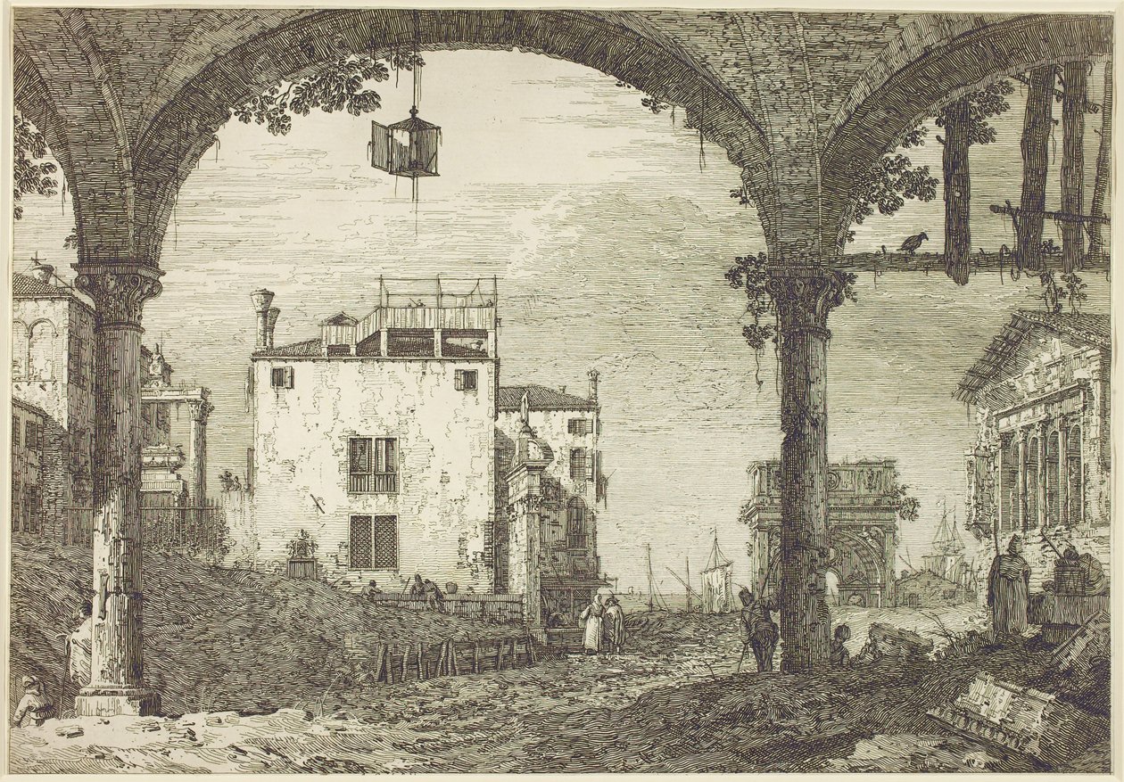 Portyk latarniowy, ok.1744 (akwaforta) autorstwa Canaletto