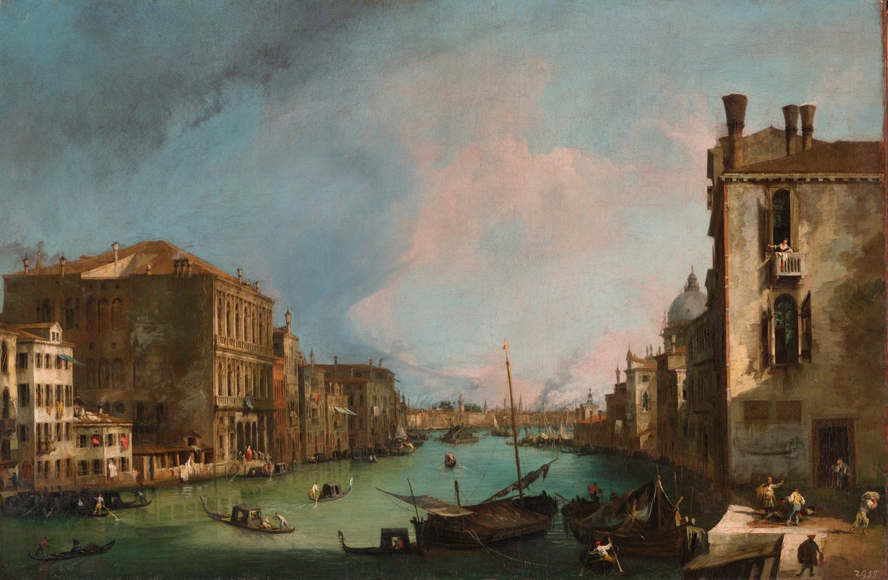 "" Le grand Canal a Venise, Italie "" (Canal Grande w Wenecji) Peinture de Giovanni Antonio Canal (Canaletto) (1697-1768) Dim 65,5x97,5 cm Olej na płótnie 1723 Państwowa Galeria Sztuki, Dresde autorstwa Canaletto