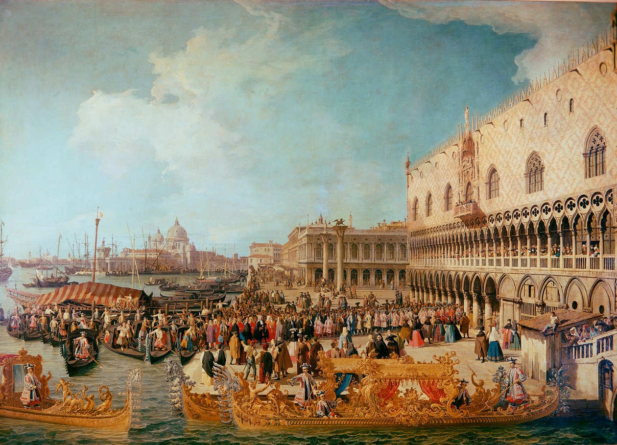 Giuseppe Bolagnos, ambasador cesarza Karola VI lub Karola Habsburga (1685-1740) w Republice Weneckiej. Obraz Giovanniego Antonio Canal nad Canaletto (1697-17). autorstwa Canaletto