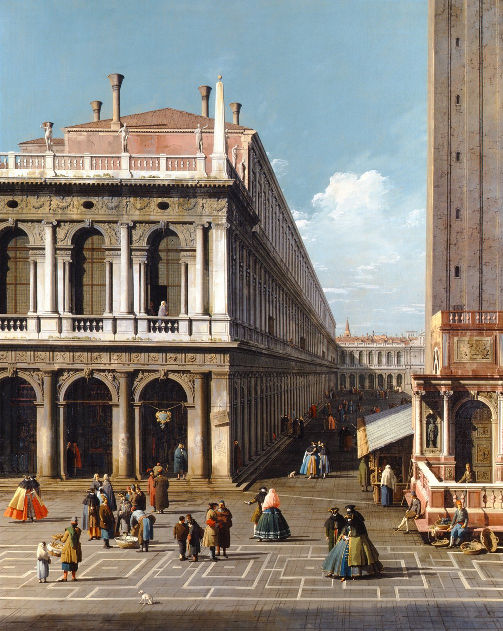 Wenecja, Piazza S. Marco, patrząc na zachód od północnego krańca Piazzetta, ok. 1740 (olej na płótnie) autorstwa Canaletto