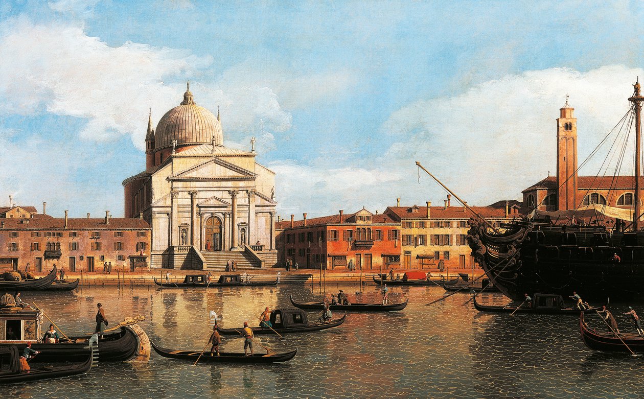 Widok na kościół Odkupiciela i św Jakuba, Wenecja autorstwa Canaletto