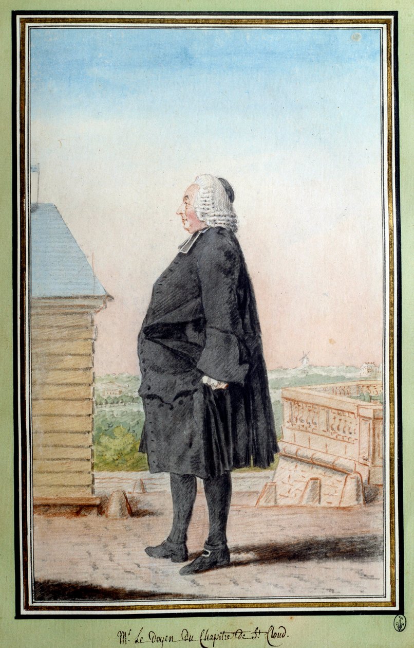 Portret Monsieur le dean du chapter de Saint Cloud Akwarela autorstwa Louisa Carrogis dit Carmontelle (1717-1806) XVIII wiek. Chantilly, Muzeum Condé autorstwa Carmontelle