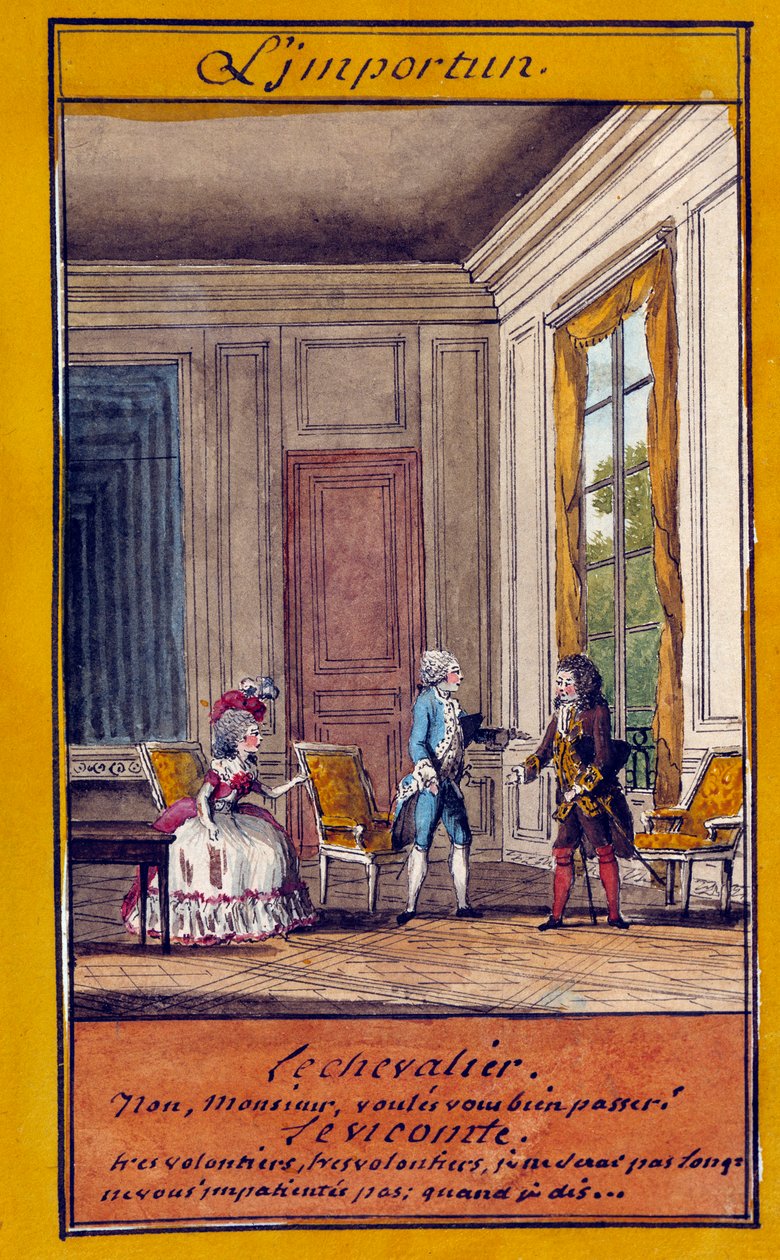 Niepożądana ilustracja serii przysłów. Akwarela Louisa Carrogisa dit Carmontelle (1717-1806) XVIII wiek. Chantilly, Muzeum Conde autorstwa Carmontelle