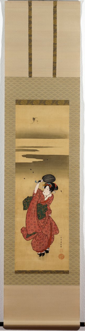 Młoda kobieta polująca na świetliki autorstwa (1777-1835) Toyokuni II