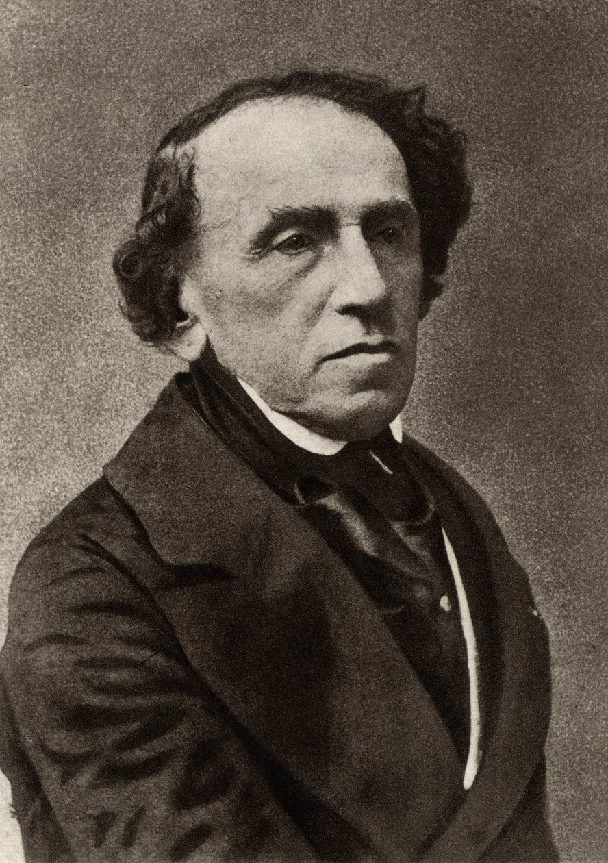 Giacomo Meyerbeer (1791-1864) (Jakob Liebmann Beer) Niemiecki kompozytor, który osiadł w Paryżu i dał się poznać jako czołowy kompozytor francuskiej wielkiej opery (zdjęcie czarno-białe) autorstwa (1820 1910) Nadar