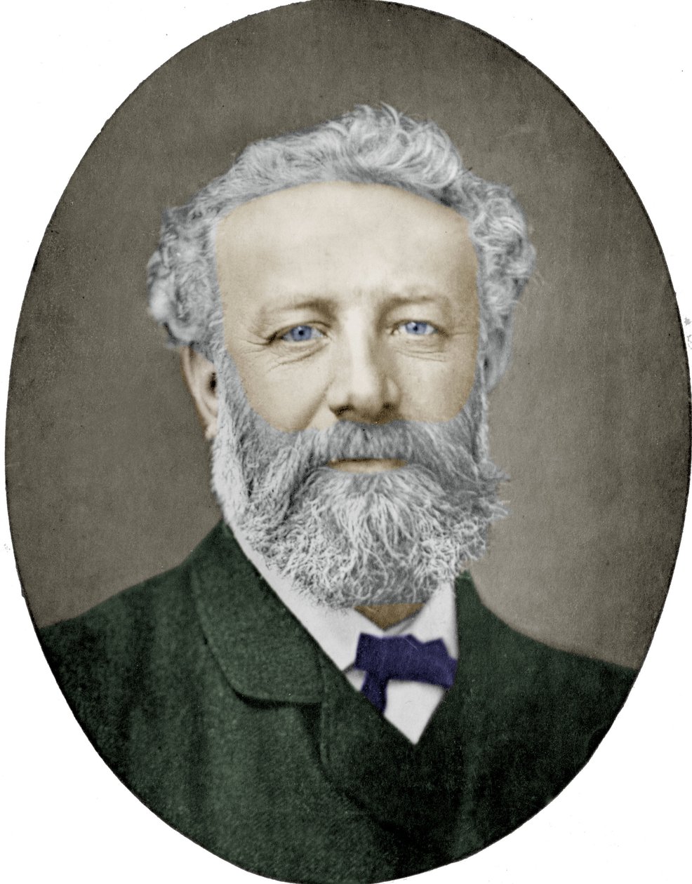 Juliusz Verne (1828-1905) Francuski pisarz, fotografia Nadara, obraz kolorowy autorstwa (1820 1910) Nadar