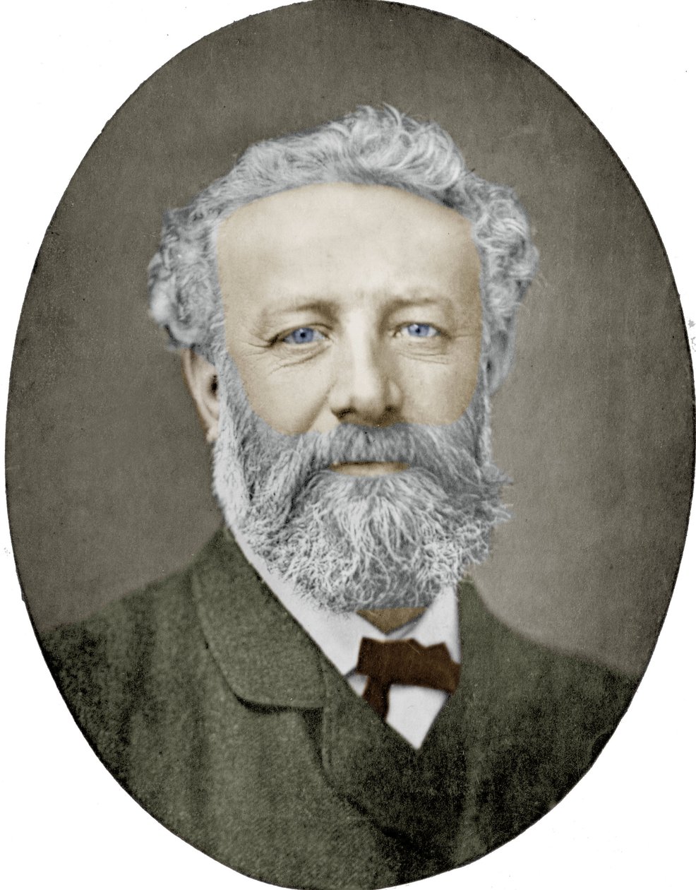 Juliusz Verne (1828-1905) Francuski pisarz, fotografia Nadara, obraz kolorowy autorstwa (1820 1910) Nadar