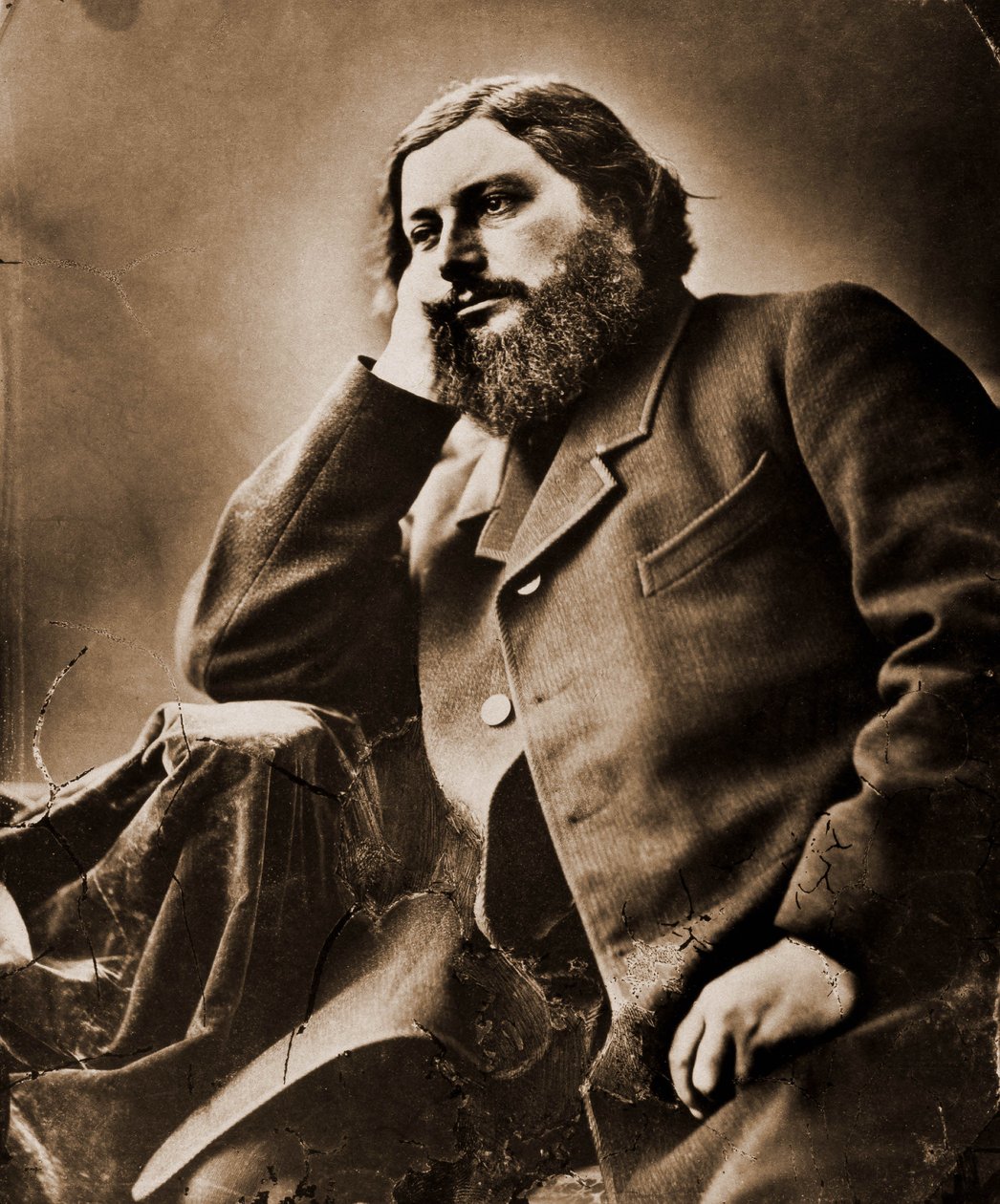 Portret Gustawa Courbeta, malarza 1819-1877 autorstwa Nadar