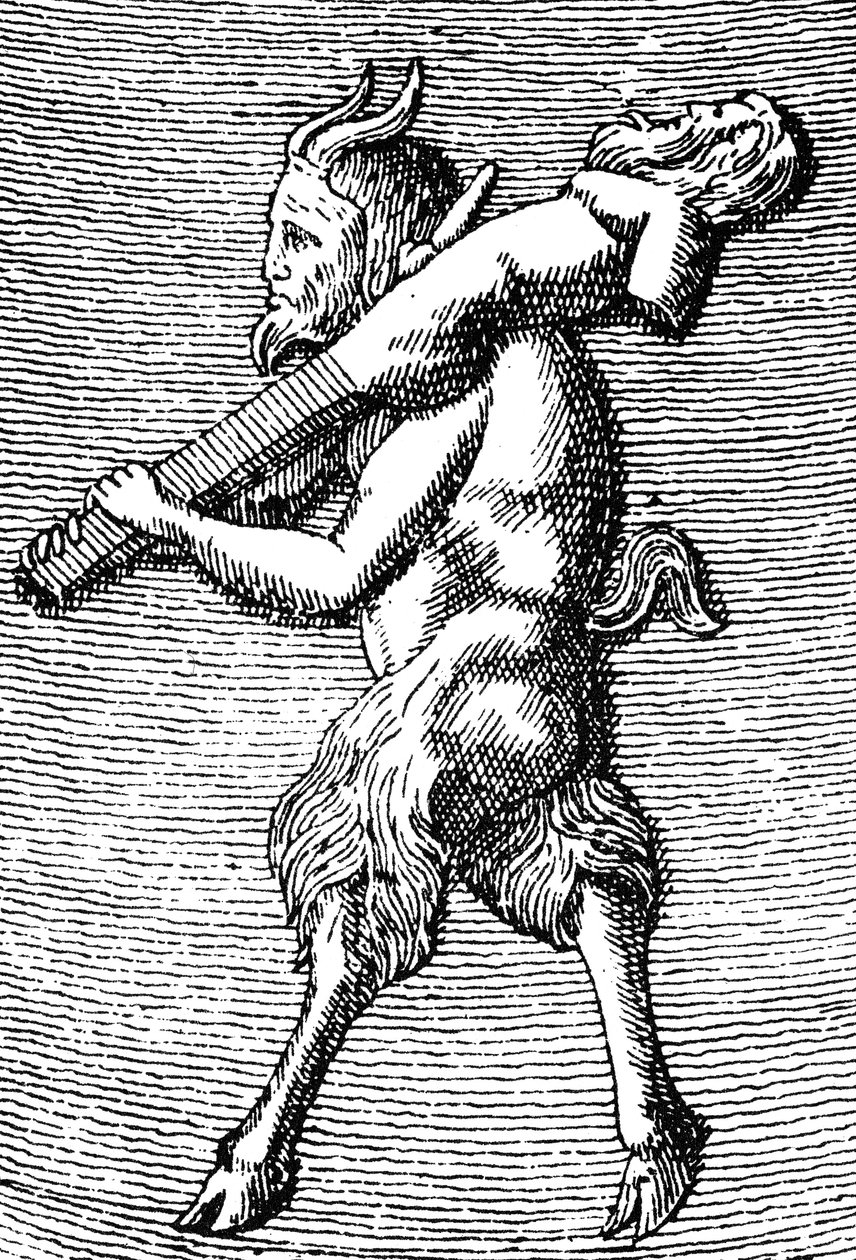 Satyr niosący hermę, detal z małej przenośnej świątyni poświęconej kultowi Priapa (rycina) (detal z 405756) autorstwa (after) English School