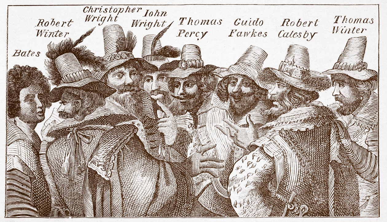 Spiskowcy spisku prochowego, po rycinie z 1606 r. (rytu) autorstwa (after) English School