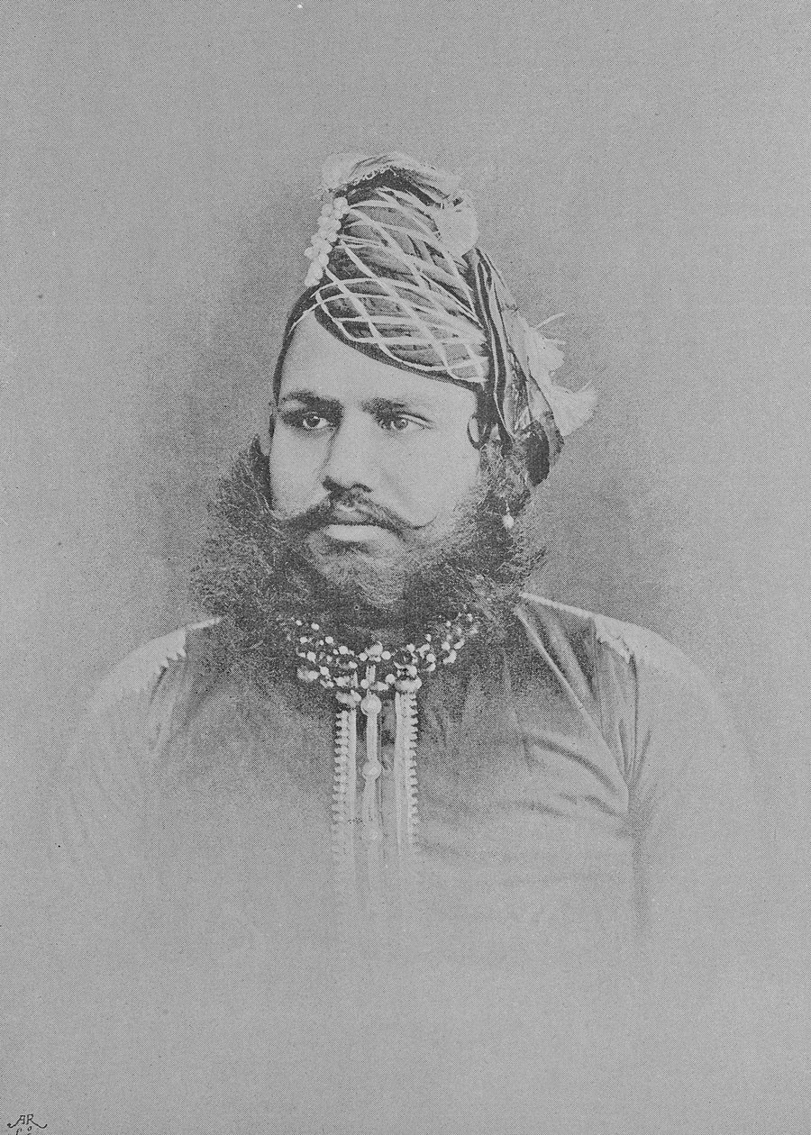 Maharadża Sawai Madho Singh II (grawerunek) autorstwa (after) English photographer