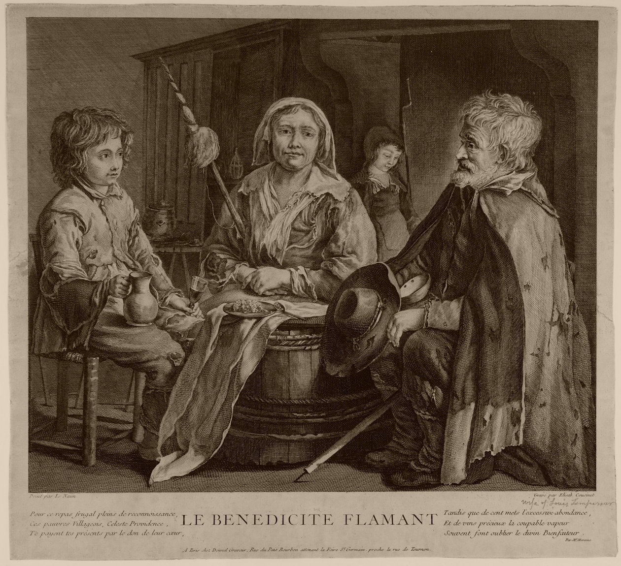 Grawerowanie flaminga (grawerowanie) autorstwa (after) Le Nain Brothers