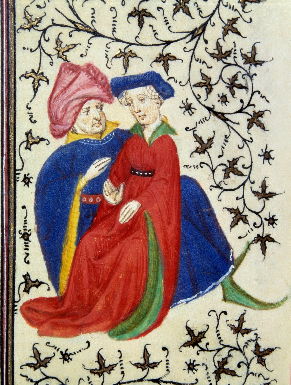 Wspaniała scena. Fragment strony rękopisu „Les Tres Riches Hours du Duke Francois de Guise”” ogłoszonego przez Mistrza Boucicaut. XV wiek. Muzeum Conde, Chantilly. autorstwa (and workshop) Boucicaut Master