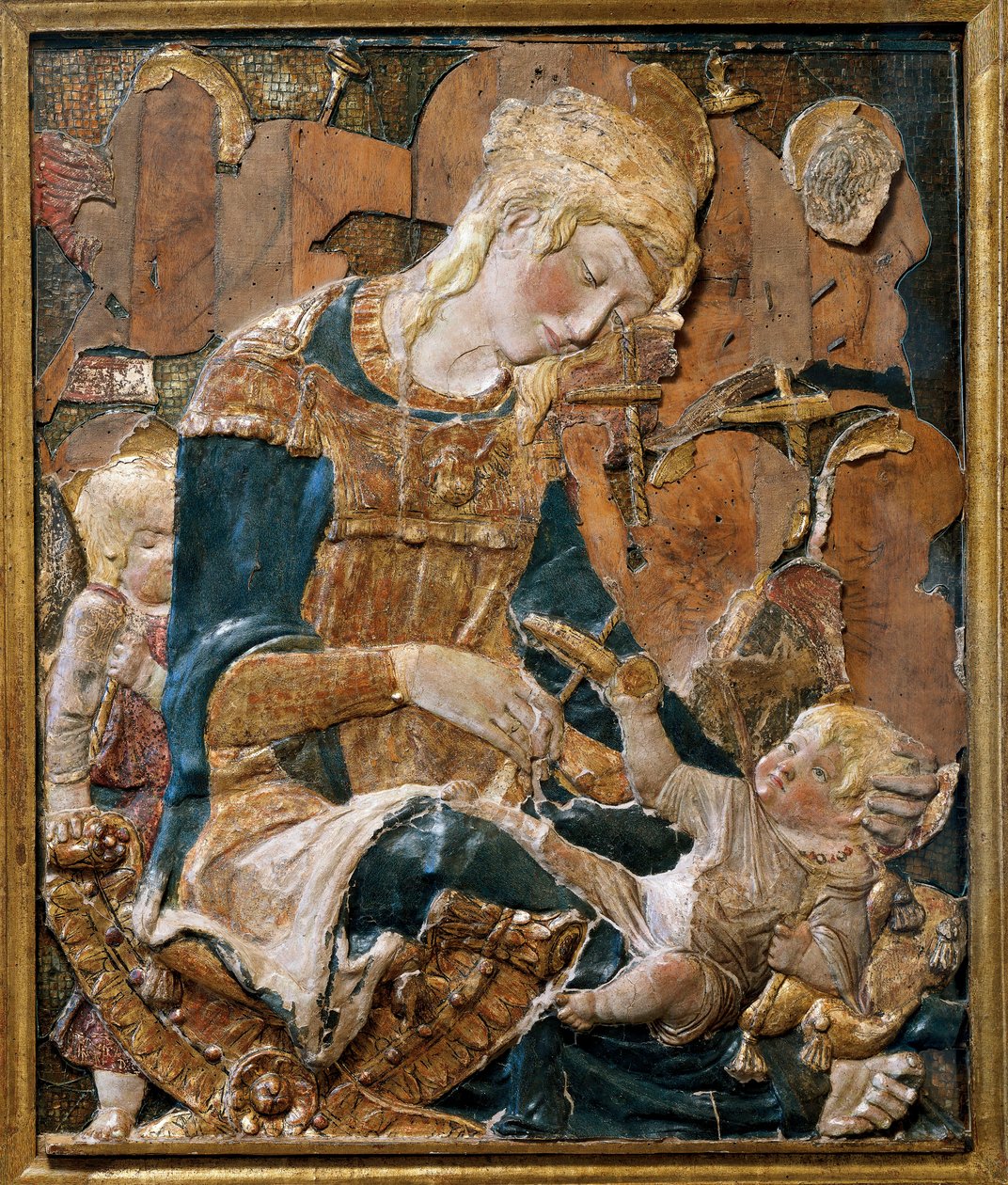 Madonna z Dzieciątkiem płaskorzeźba (terakota) autorstwa (attr. to) Donatello